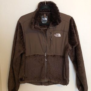 Brown Fuzzy North Face Jacket